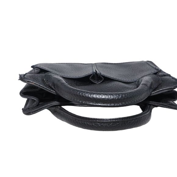 Pouchee Small Black Pebbled Leather Handbag - Picture 6 of 9